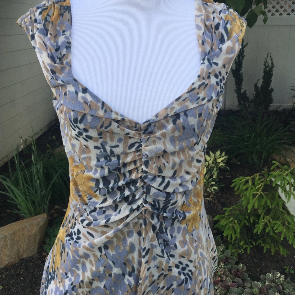 Anthropologie Weston Wear Mesh Floral V-Neck Top